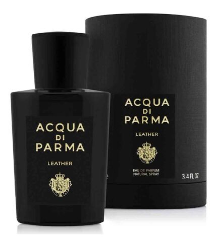 Acqua di Parma Leather Eau de Parfum — bottle and box | أكوا دي بارما ليذر أو دو برفان — الزجاجة والعبوة